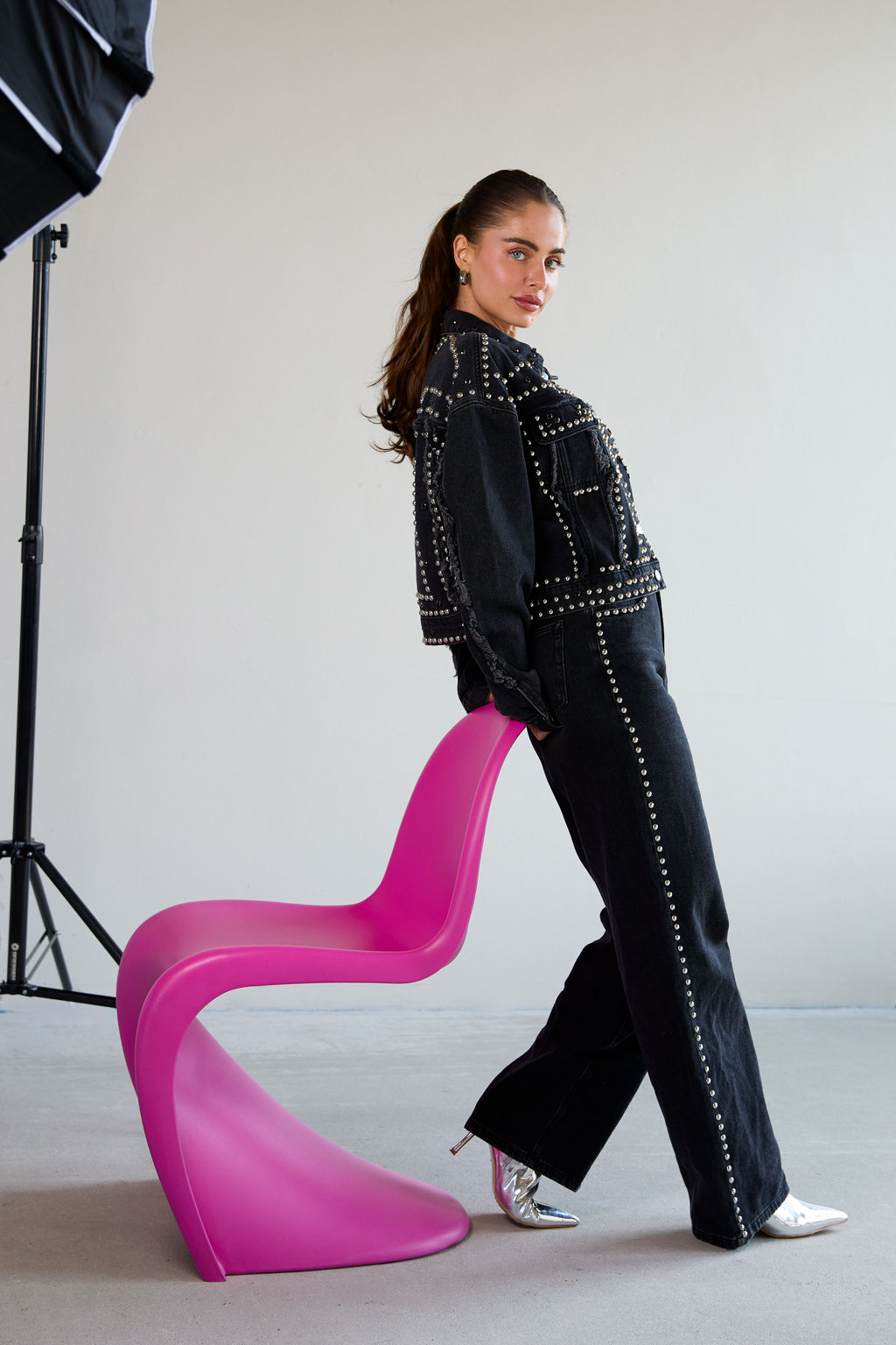 Gewebte Baumwolle Damen Gerade Hose Street Einfarbige Farbe