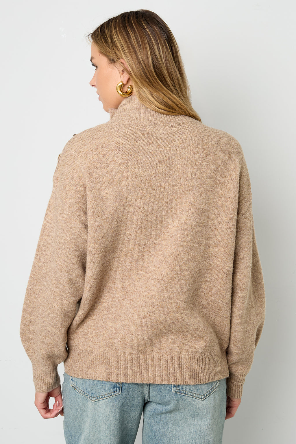 Gestrickte Polyesterfasern Damen Rollkragenpullover Casual Einfarbig