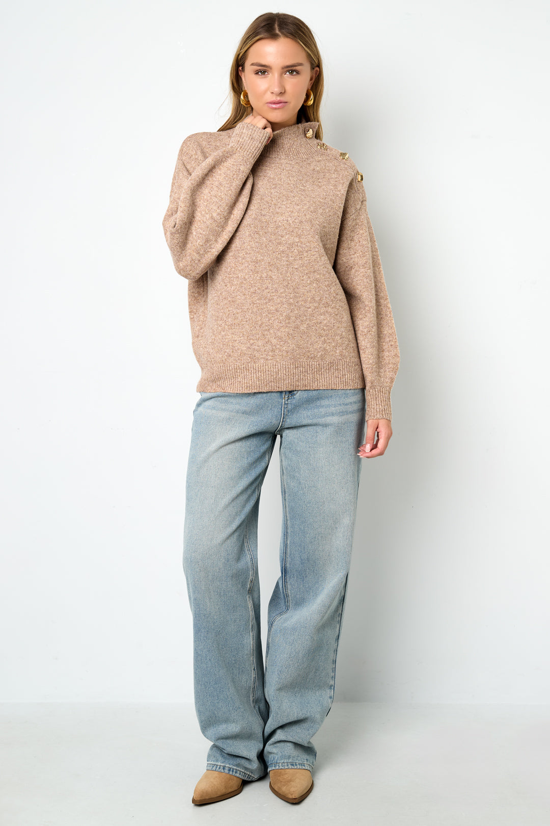 Gestrickte Polyesterfasern Damen Rollkragenpullover Casual Einfarbig