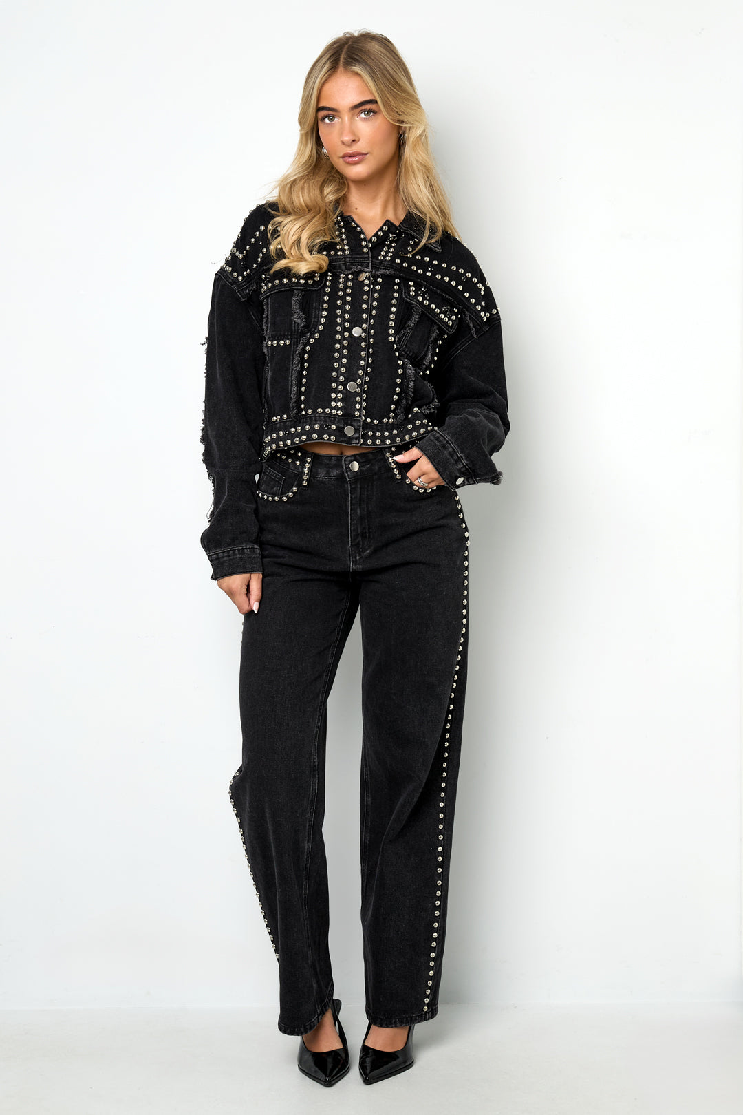 Gewebte Baumwolle Damen Gerade Hose Street Einfarbige Farbe