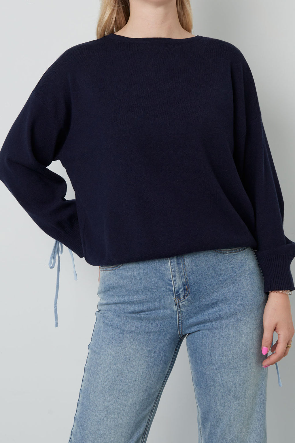 Gestrickte Viskose Damen Pullover Casual Farbkontrast
