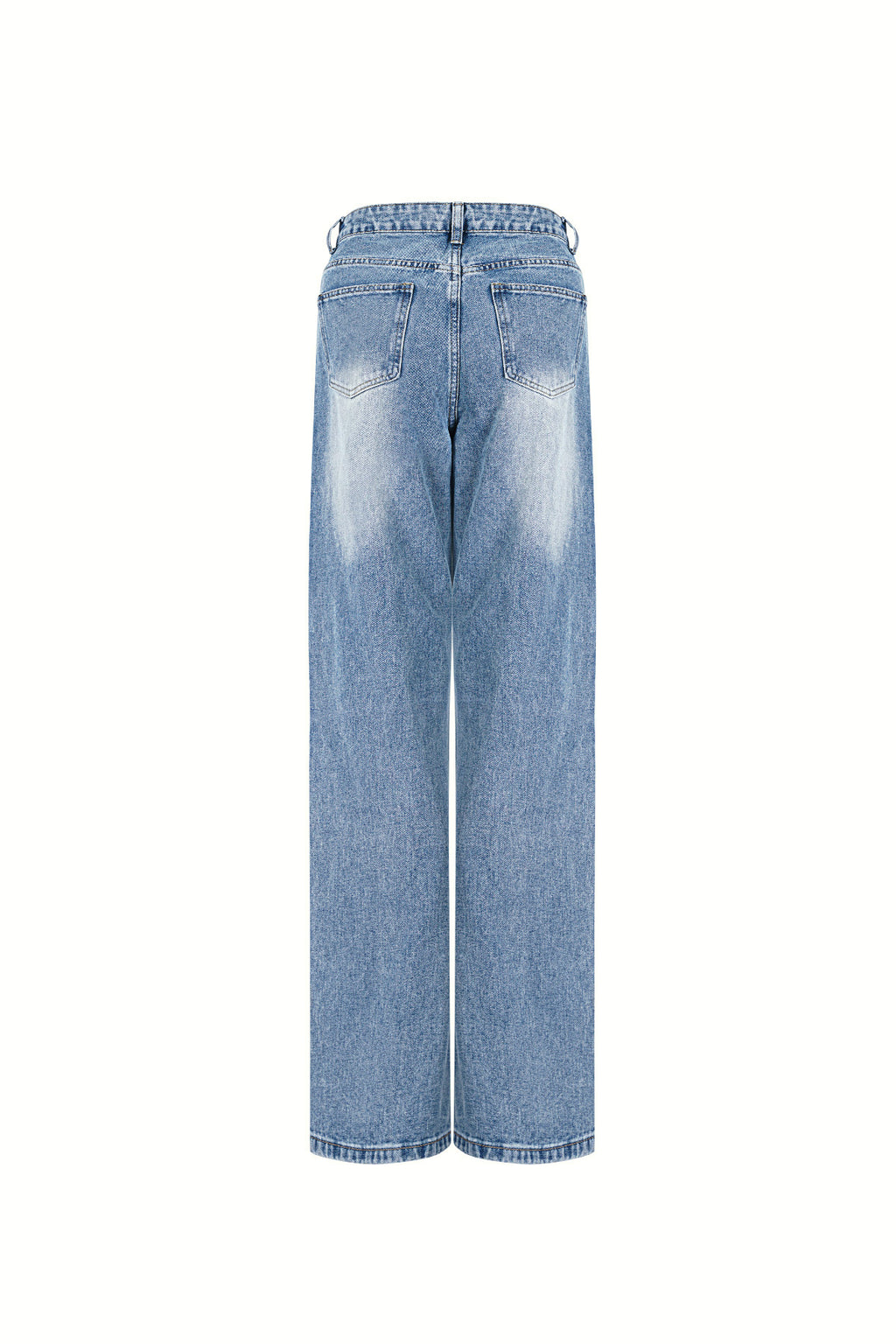 Cotton Woven Damen Straight Leg Jeans Ripped