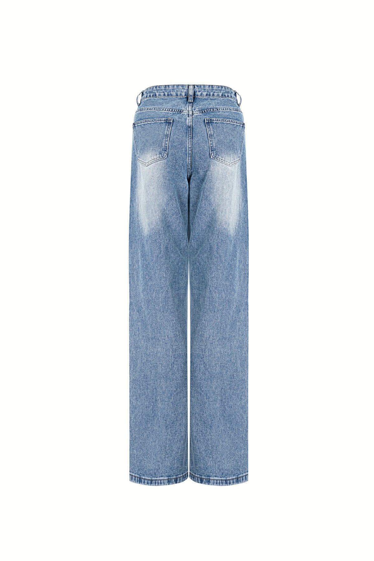 Cotton Woven Damen Straight Leg Jeans Ripped