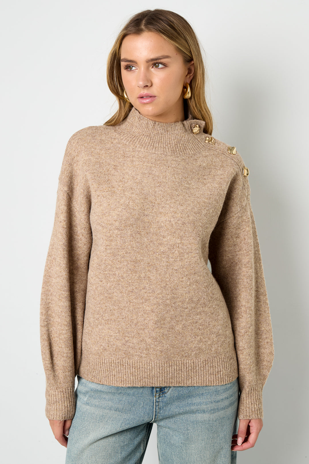 Gestrickte Polyesterfasern Damen Rollkragenpullover Casual Einfarbig
