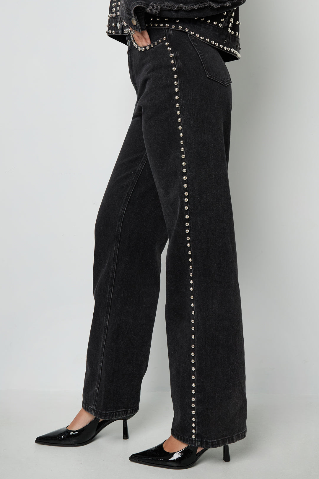 Gewebte Baumwolle Damen Gerade Hose Street Einfarbige Farbe