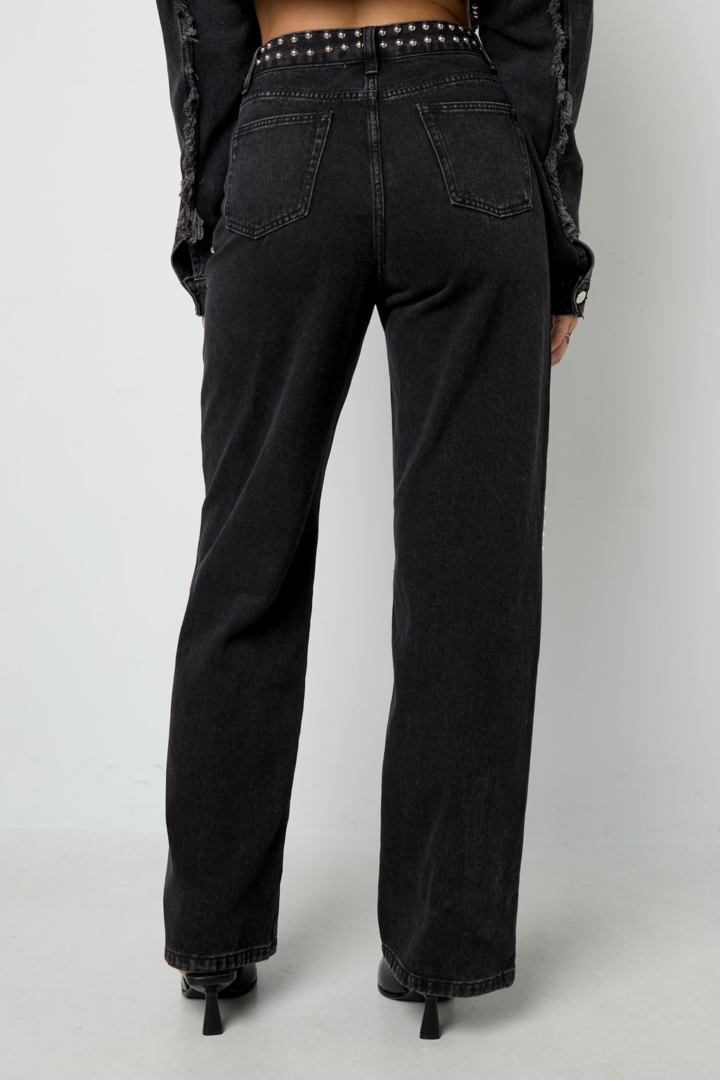 Gewebte Baumwolle Damen Gerade Hose Street Einfarbige Farbe