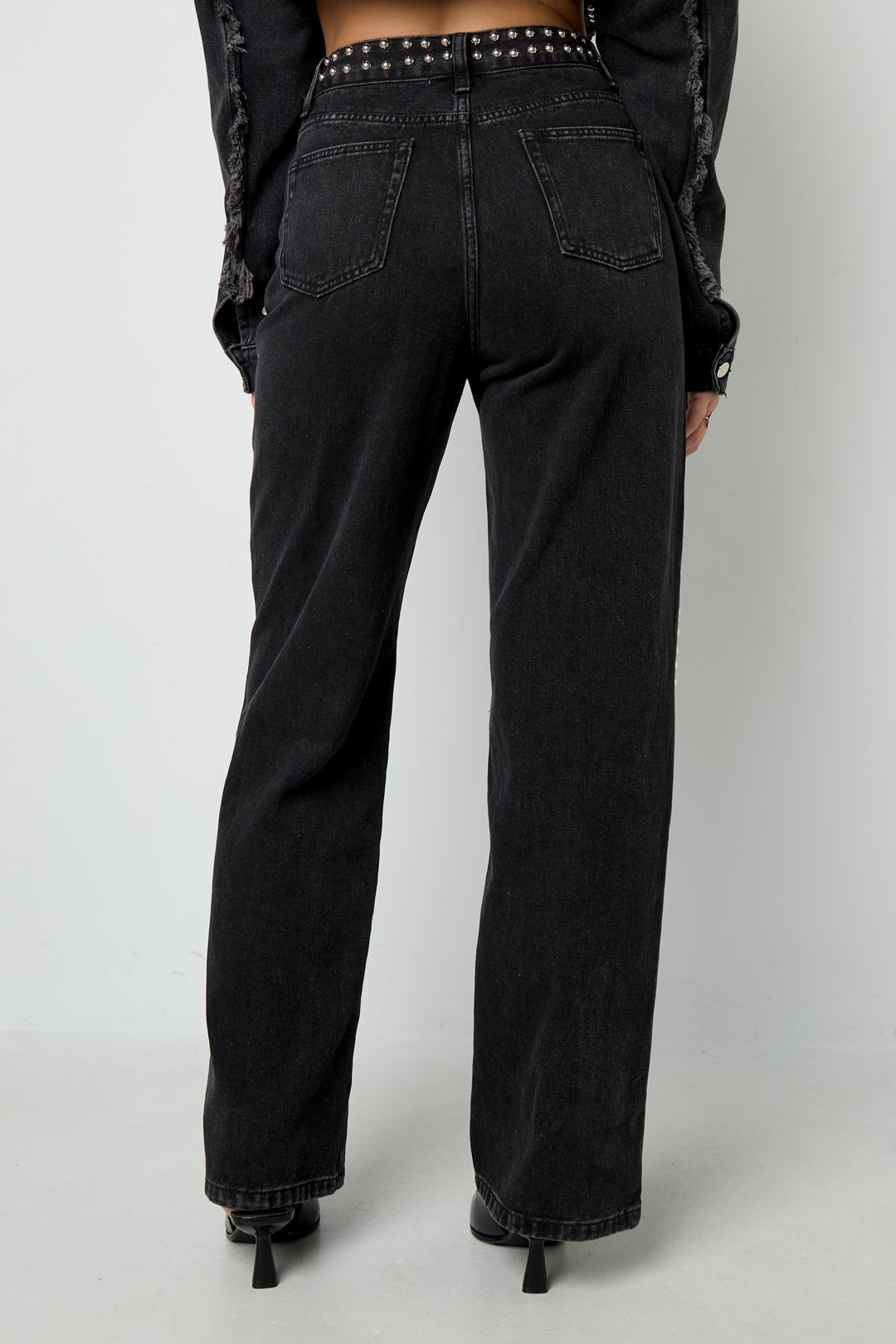 Gewebte Baumwolle Damen Gerade Hose Street Einfarbige Farbe