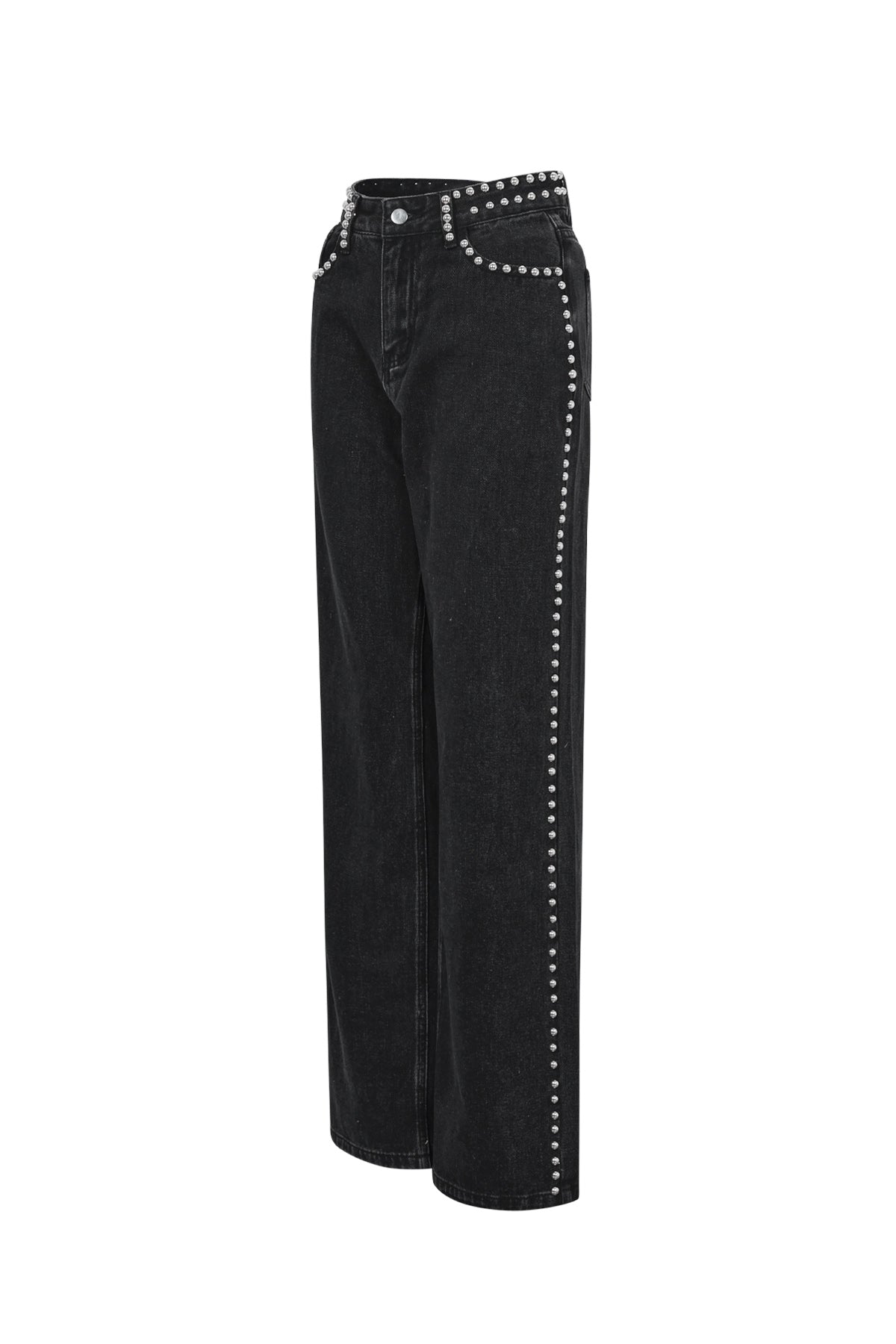 Gewebte Baumwolle Damen Gerade Hose Street Einfarbige Farbe