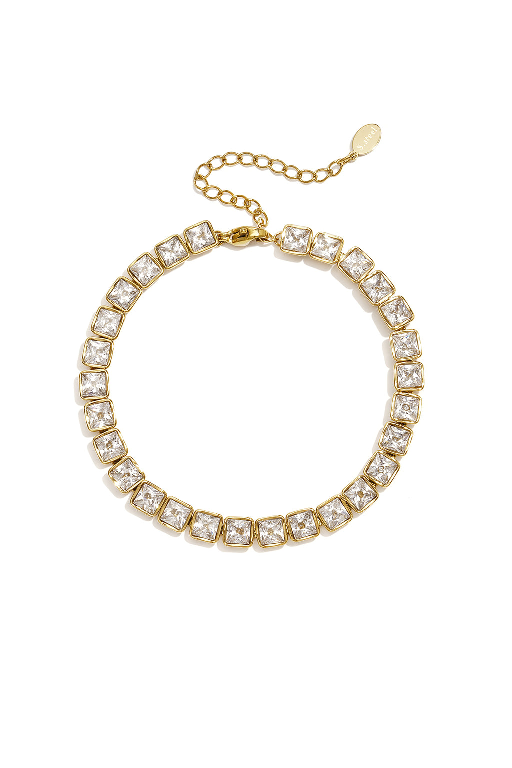 Rechteckige Edelstahl-Perlenarmbänder, schlichte Alltags-Serie, Damenschmuck