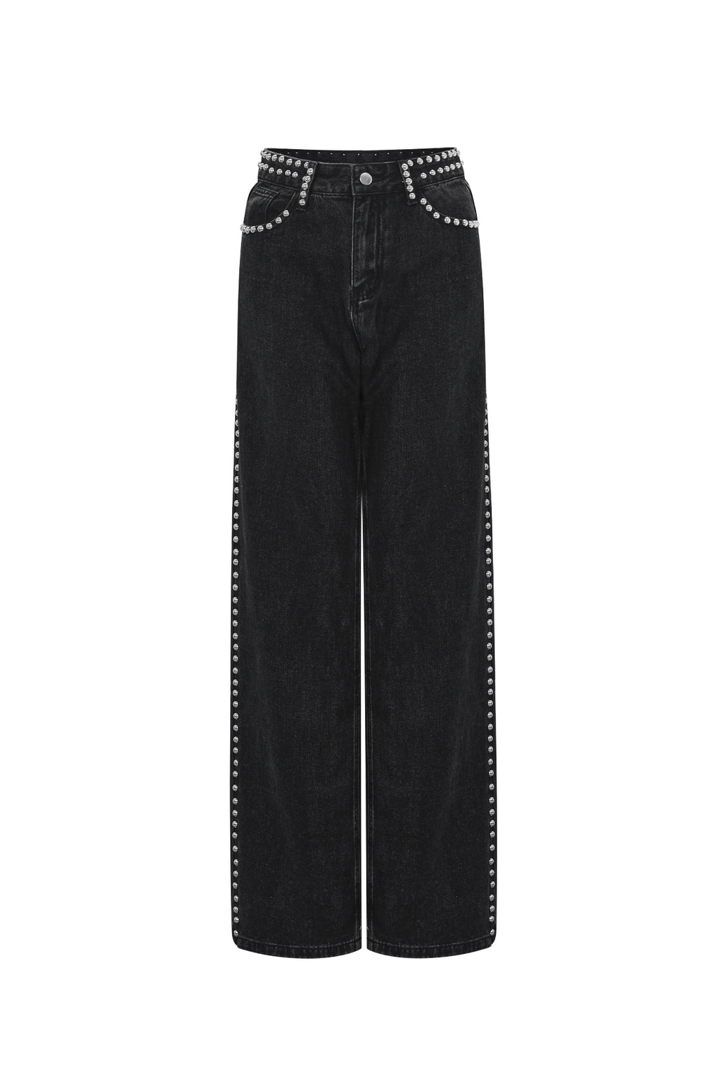 Gewebte Baumwolle Damen Gerade Hose Street Einfarbige Farbe