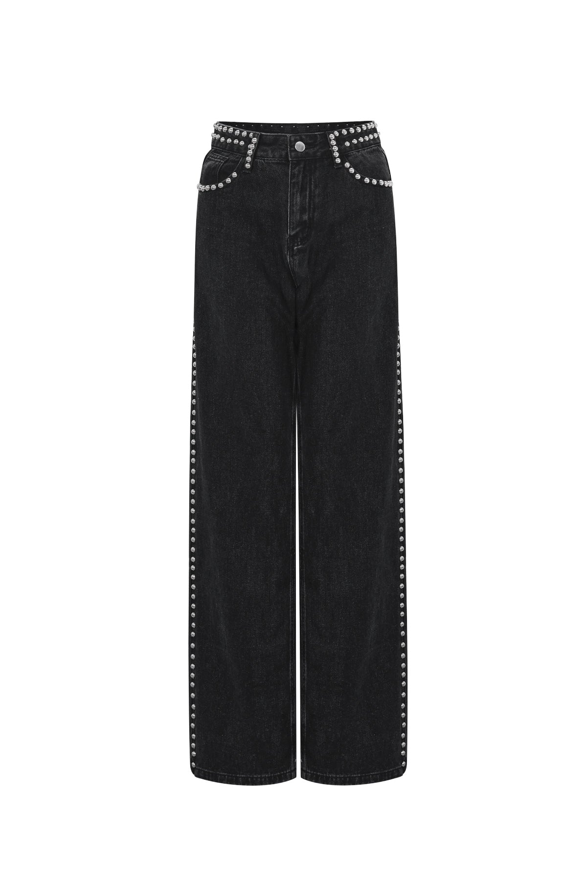 Gewebte Baumwolle Damen Gerade Hose Street Einfarbige Farbe